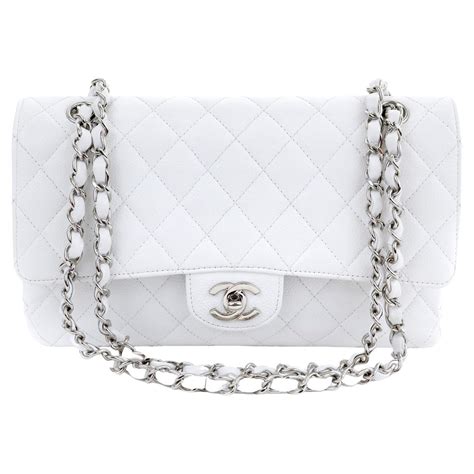 white chanel classic caviar flap bag|The Ultimate Chanel Flap Guide .